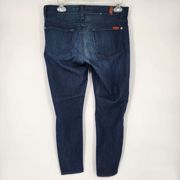 7 For All Mankind Womens 28x26.5 Blue Stretch Denim Skinny Ankle Jean AU8097137 - Picture 3 of 10